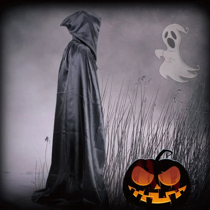 Black Cape with Hood – Long Unisex Halloween & Cosplay Wrap | Stornfield