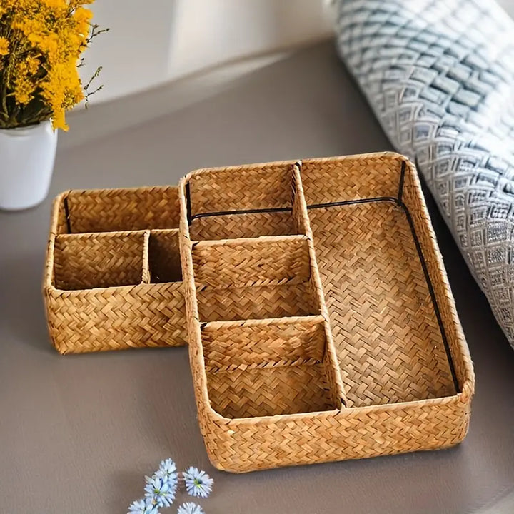 Emly Rattan Organizer Basket | Stornfield