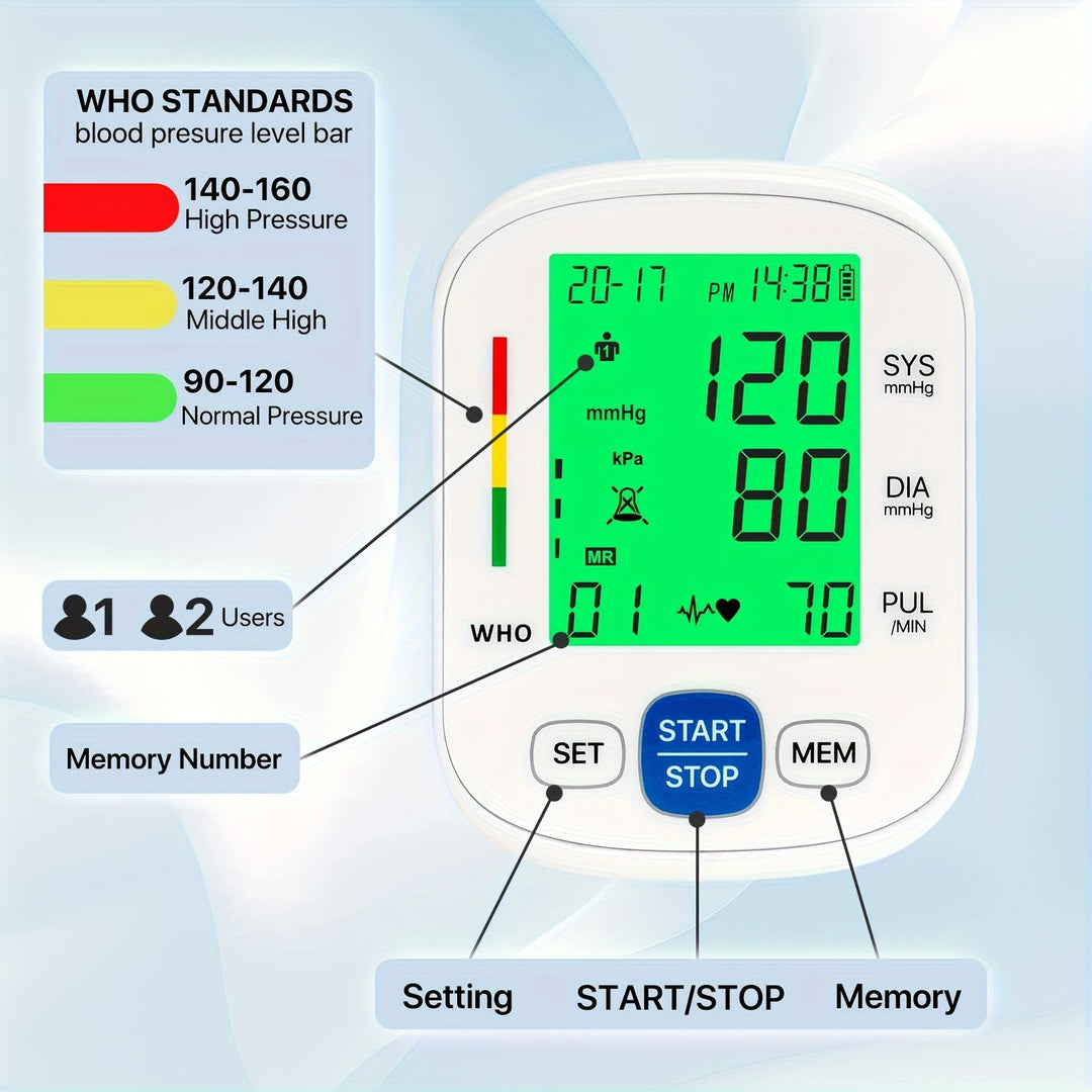 Wrist blood pressure monitor with illuminated display | Stornfield