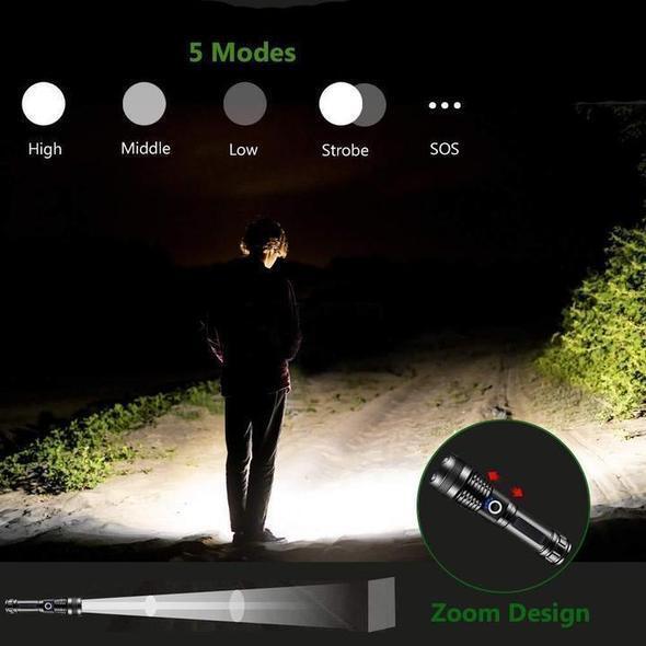 Stornfield | High Power LED Flashlight 30000-5000 Lumens, Waterproof