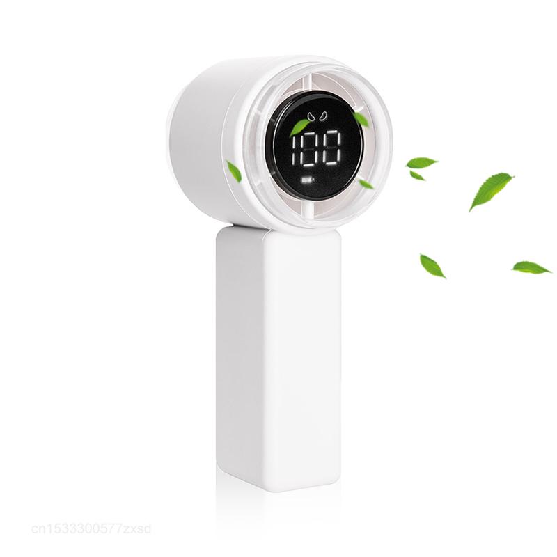 Compact High-Speed Handheld Fan with Digital Display - USB Rechargeable, 5 Speeds | Stornfield