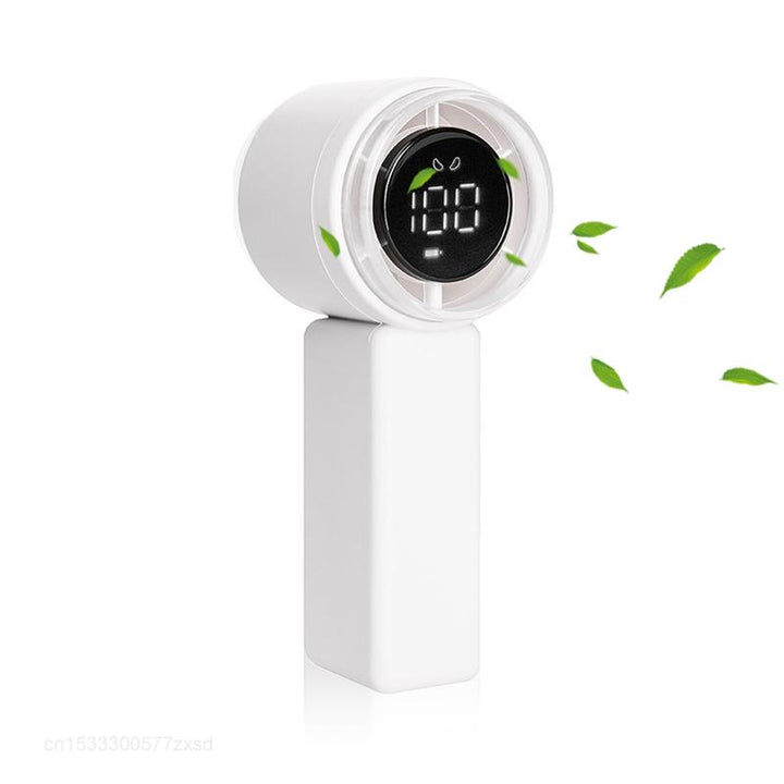 Compact High-Speed Handheld Fan with Digital Display - USB Rechargeable, 5 Speeds | Stornfield
