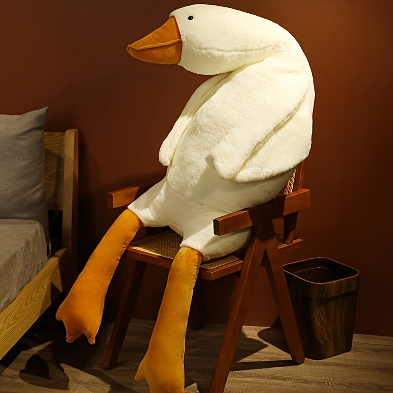 Soft White Duck Plush Toy - Large Swan/Gander Toy, Fluffy Floor Mat for Nursery and Home Decor | Stornfield