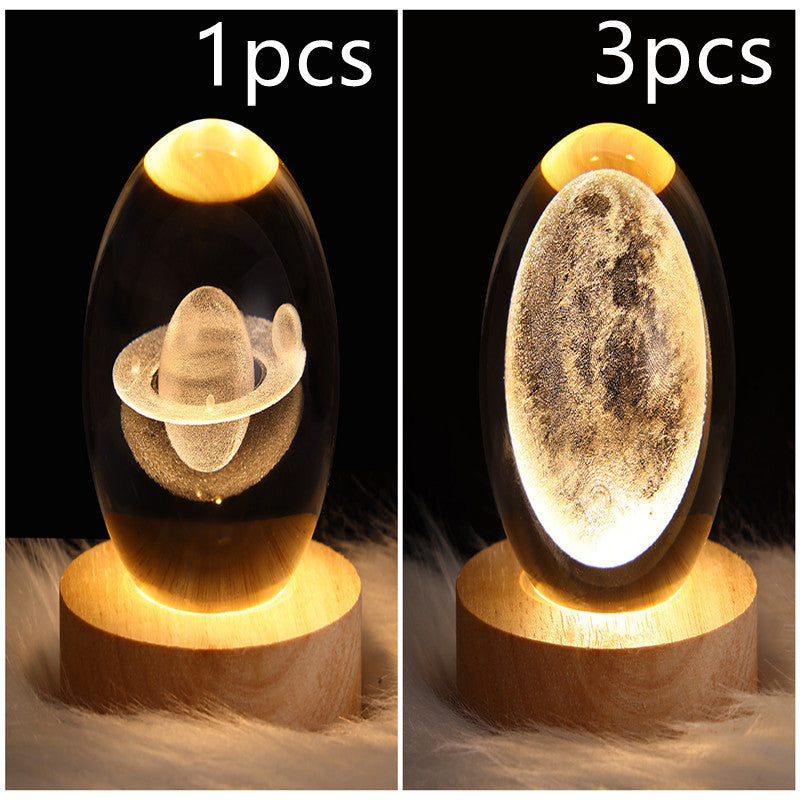3D Galaxy Crystal Ball LED Night Light | Stornfield