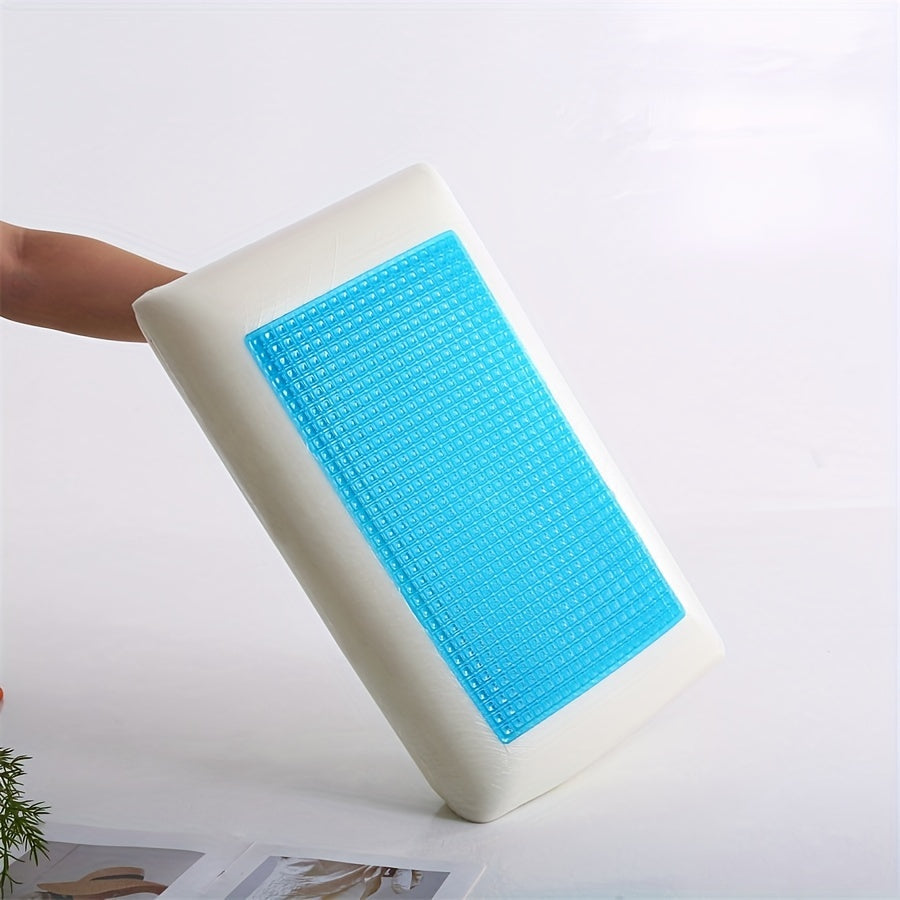 1pc Ergonomic Memory Foam Pillow with Breathable Mesh and Cooling Gel Core - Supports Neck and Back for Comfortable Sleep | Stornfield