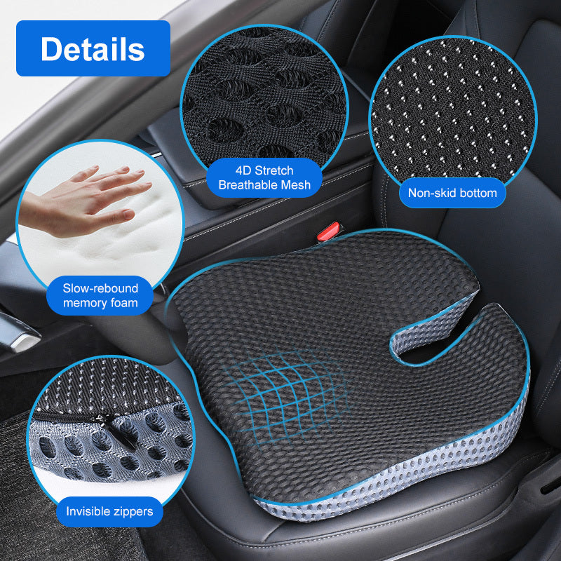 Stornfield | Ergonomic Seat Cushion Triacomfort | Triangular Shape with Memory Foam | Breathable & Pressure-Relieving | For Car & Office
