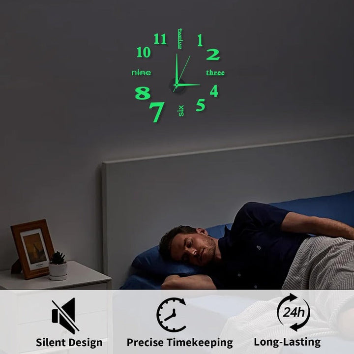 Stornfield Luminous Frameless 3D Wall Clock