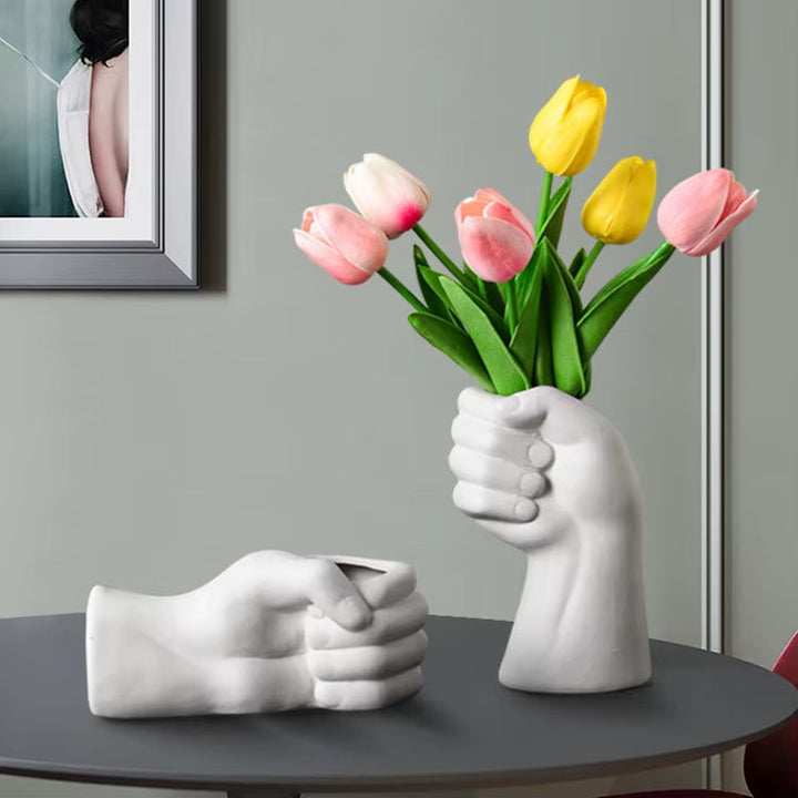 Artistic Hand Gesture Ceramic TaStornfieldetop Flower Vase | Stornfield