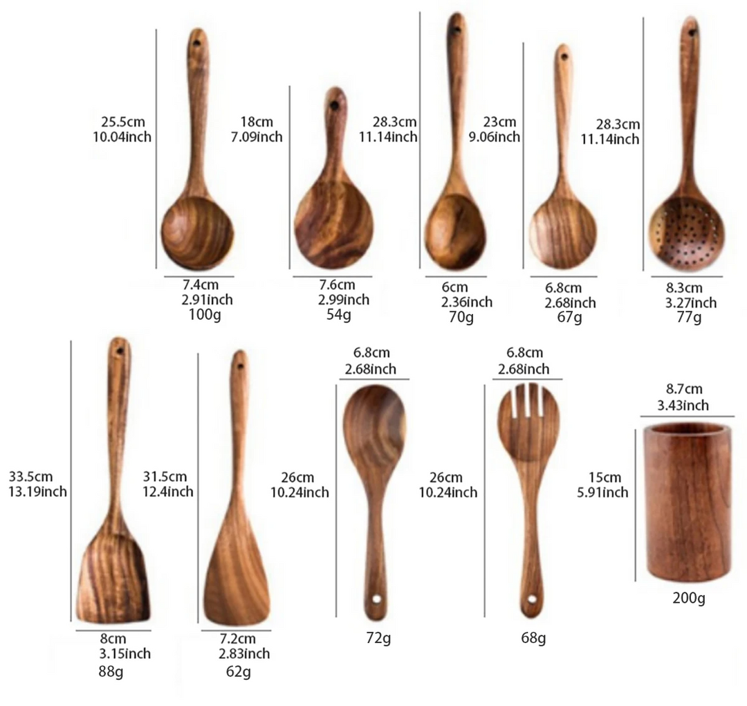 EcoWood – Luxurious wooden cookware set with Stornfield storage bucket
