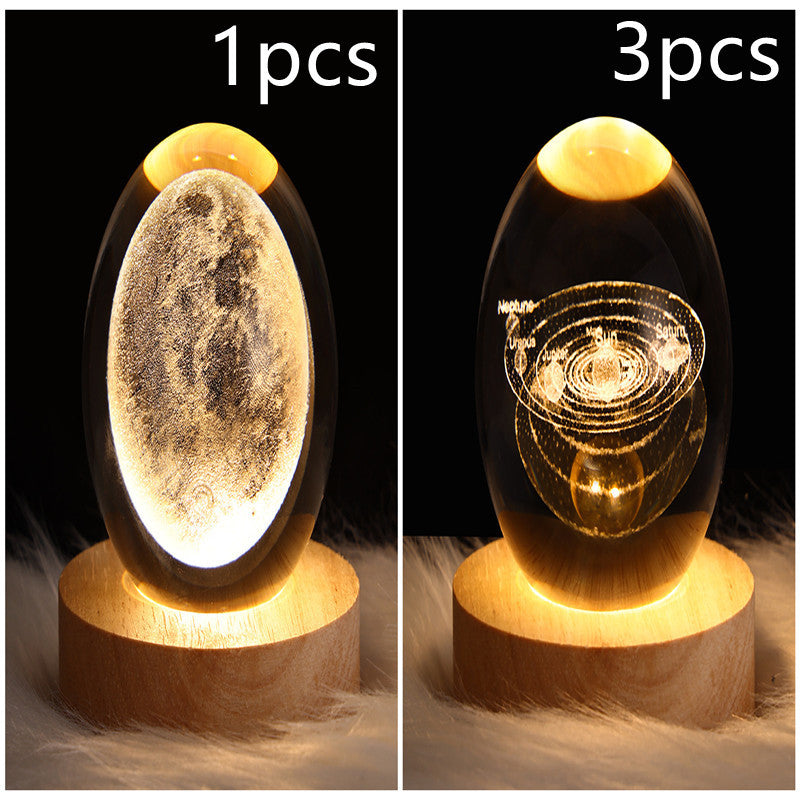 3D Galaxy Crystal Ball LED Night Light | Stornfield