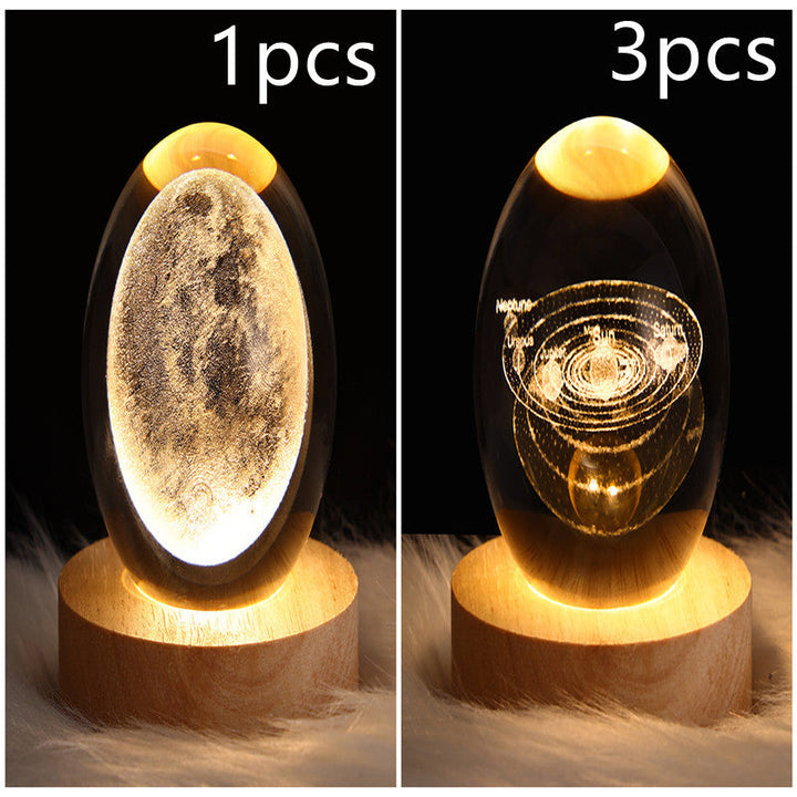 3D Galaxy Crystal Ball LED Night Light | Stornfield