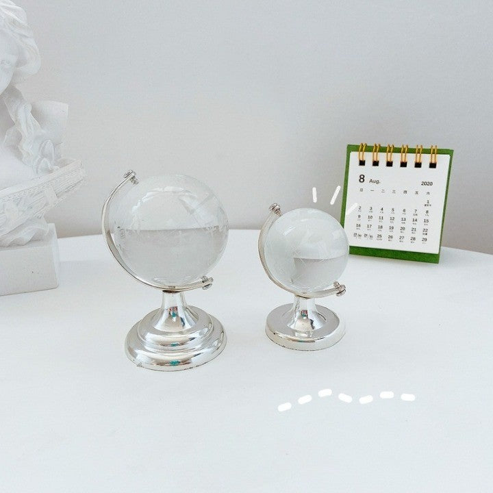 Crystal Transparent Miniature Glass Earth Globe | Stornfield
