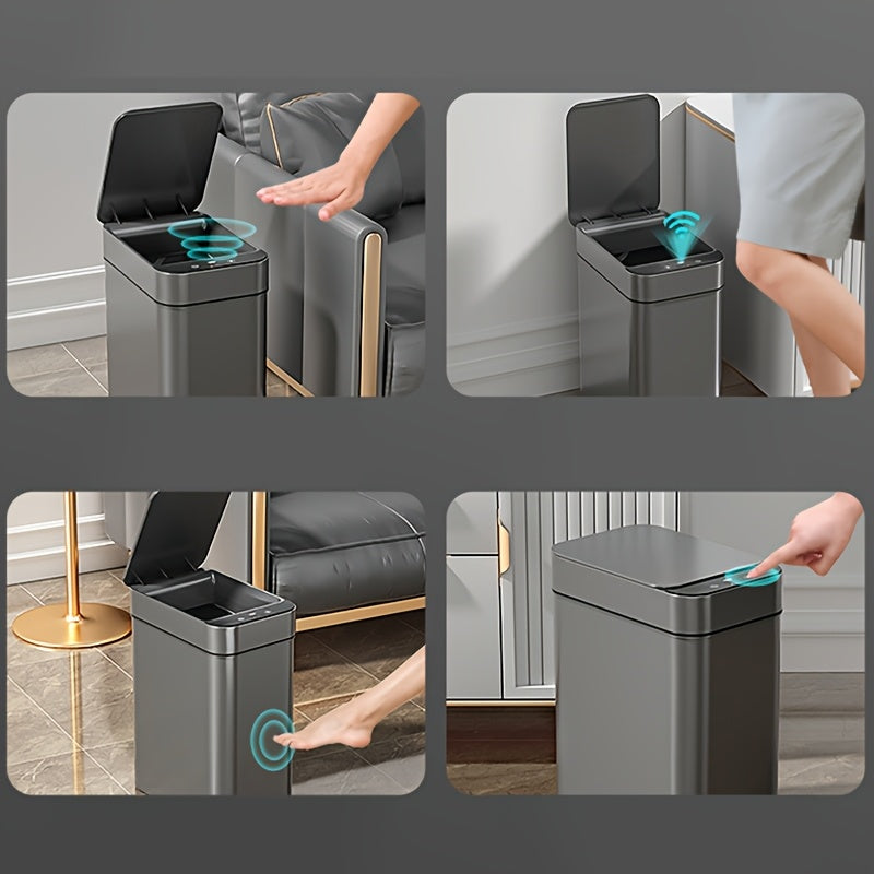 Set of 2 Smart Sensor Trash Bins – Touchless and Compact (Black) | Stornfield