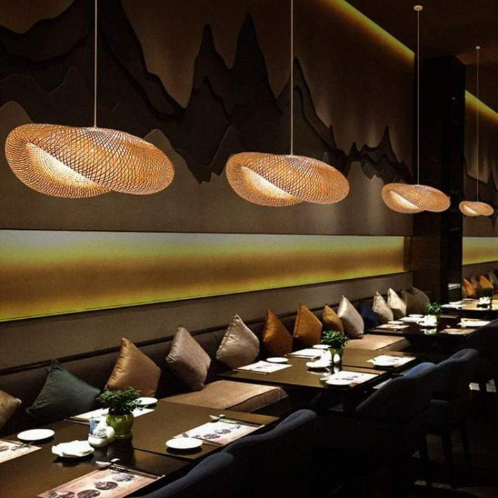 ZenGlow Stornfield Hand-Woven Bamboo Pendant Light