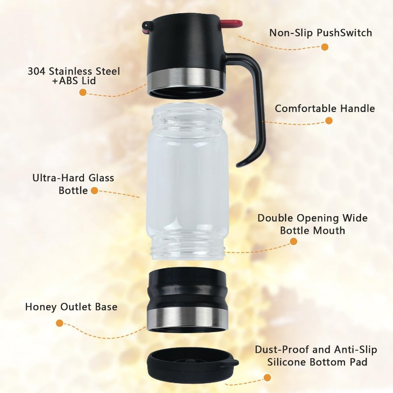 Stornfield No-Drip Glass Honey Dispenser