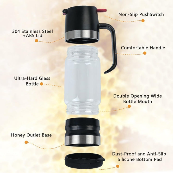 Stornfield No-Drip Glass Honey Dispenser