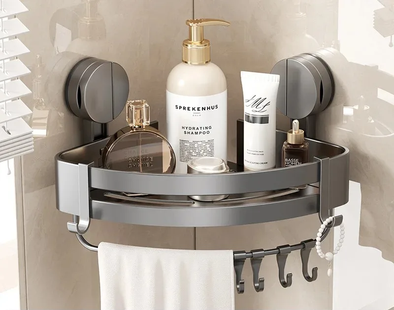 AquaGrip – Luxury Suction Cup Bath Shelf, No Drilling Required Stornfield