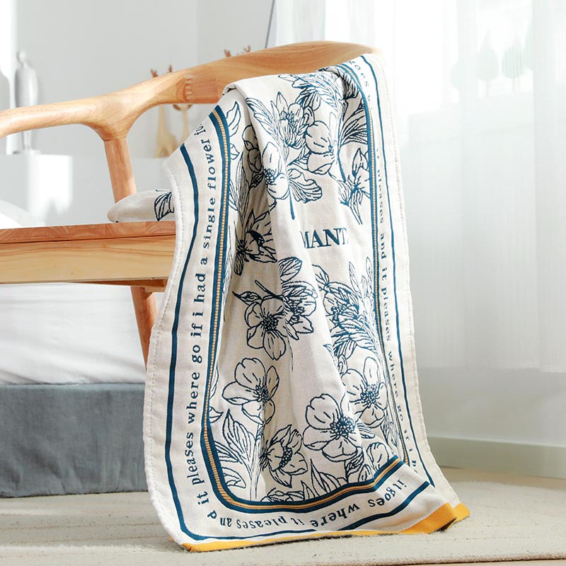 Flower Mixed Color Reversible Cotton Bath Towel | Stornfield