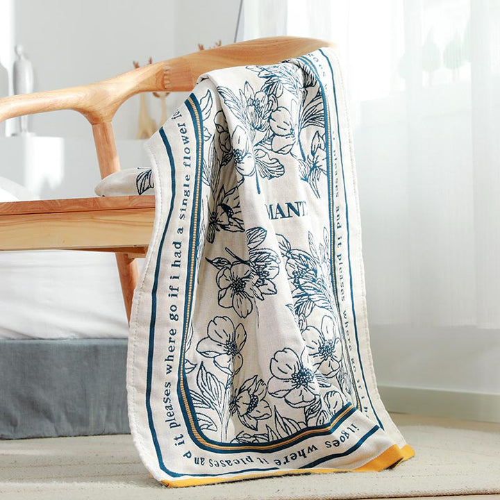 Flower Mixed Color Reversible Cotton Bath Towel | Stornfield
