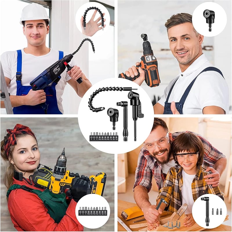 Drill machine angle attachment with accessory set | Stornfield