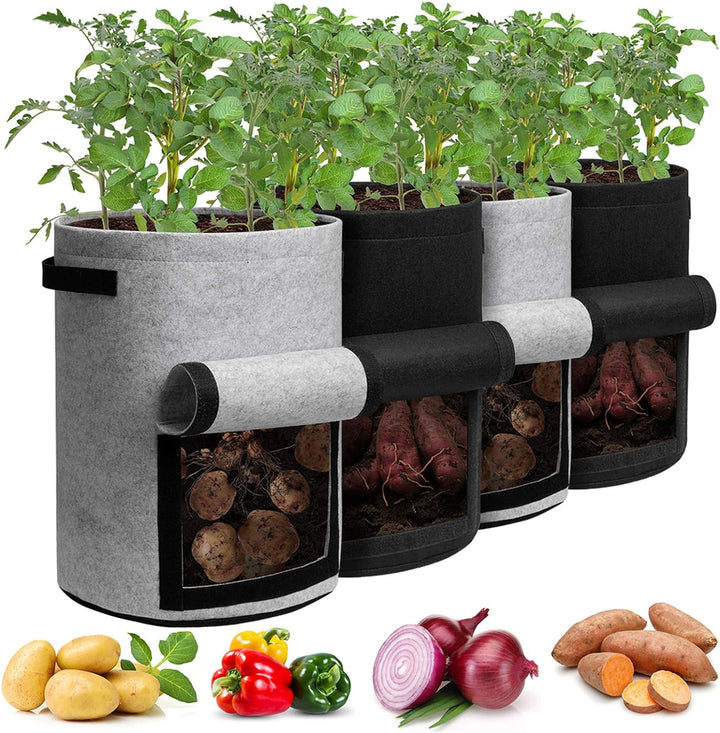 Stornfield | 5/7/10/15 Gallon Potato Planting Growing Thickened Nonwoven Plant Fabric Pot Nursery Bags for Home Gardening