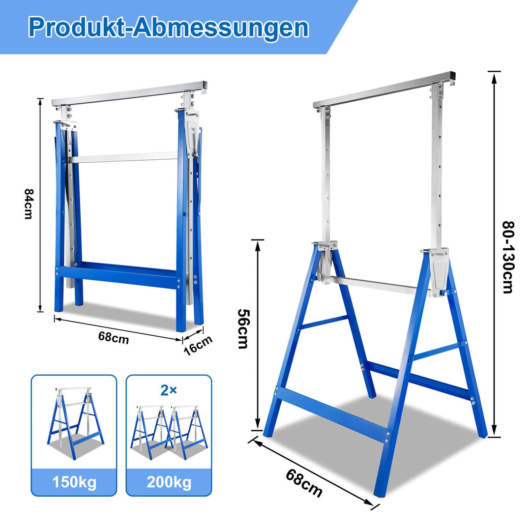 2x Scaffold Stands Folding Stands 7-fold height adjustable | Stornfield