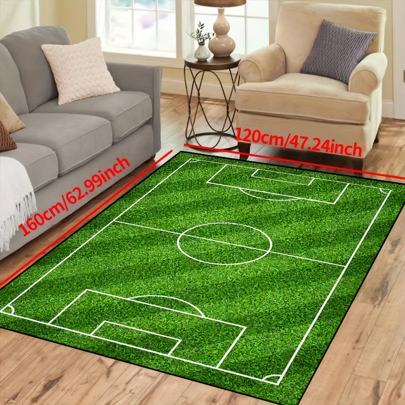 Stornfield | Football Field Pattern Rug - Non-Slip Washable Living Room Rugs for Living Room, Bedroom, Garden, or Playroom