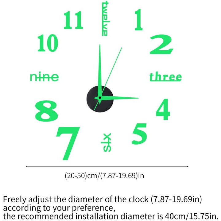 Stornfield Luminous Frameless 3D Wall Clock