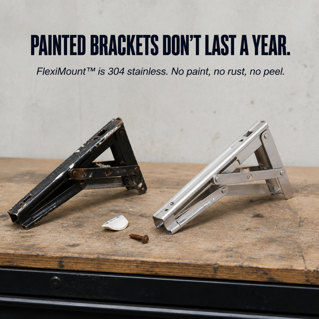 FlexiMount Folding Consoles made of Stainless Steel | Stornfield