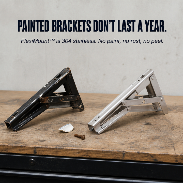 FlexiMount Folding Consoles made of Stainless Steel | Stornfield