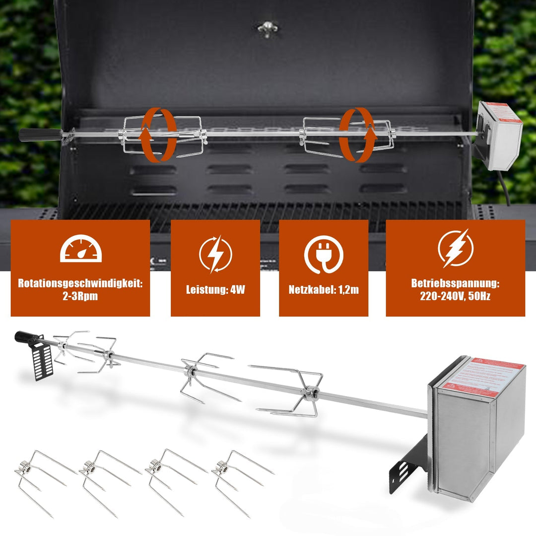 BBQ Grill Skewer Stainless Steel Motor 4x Meat Needle | Stornfield