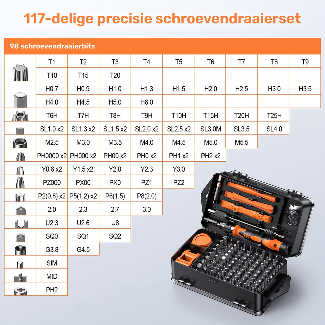 Precision Screwdriver Set 117-piece with Bits | Stornfield