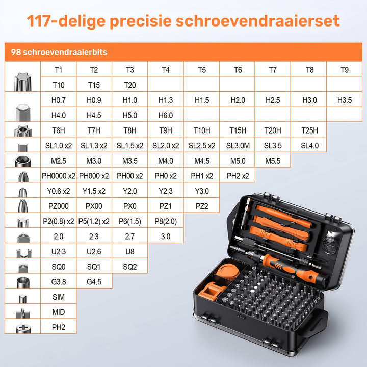 Precision Screwdriver Set 117-piece with Bits | Stornfield