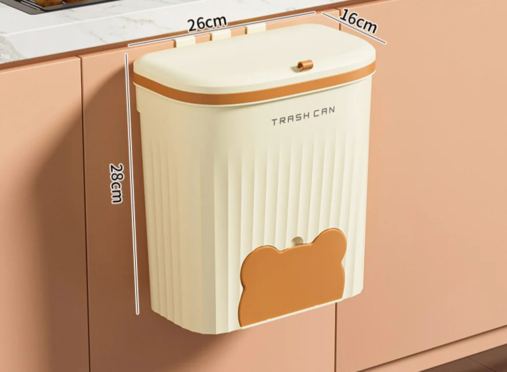 EcoBin Kitchen & Bathroom Wall Trash Can – 8.5L / 12L with Lid Stornfield