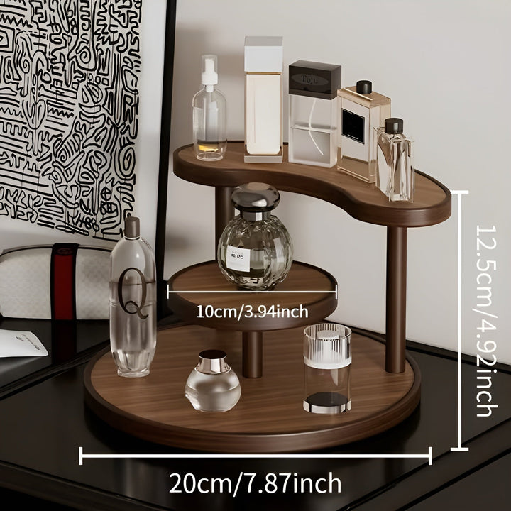 Rotating wooden makeup organizer - 3-tiered and staStornfielde | Practical storage for cosmetics | Stornfield