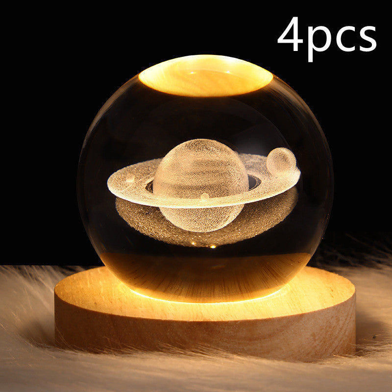 3D Galaxy Crystal Ball LED Night Light | Stornfield