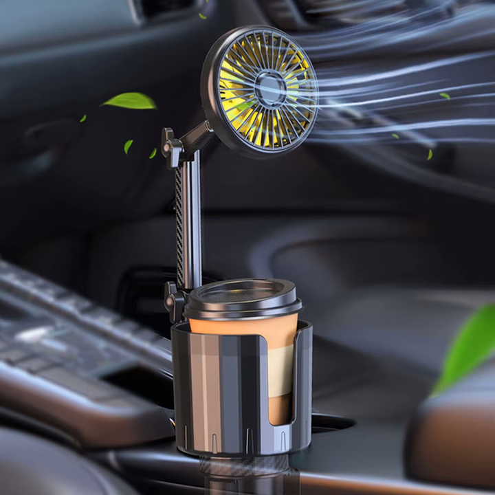 2-in-1 Car Cup Holder Fan with Adjustable Cooling and USB Charging | Stornfield