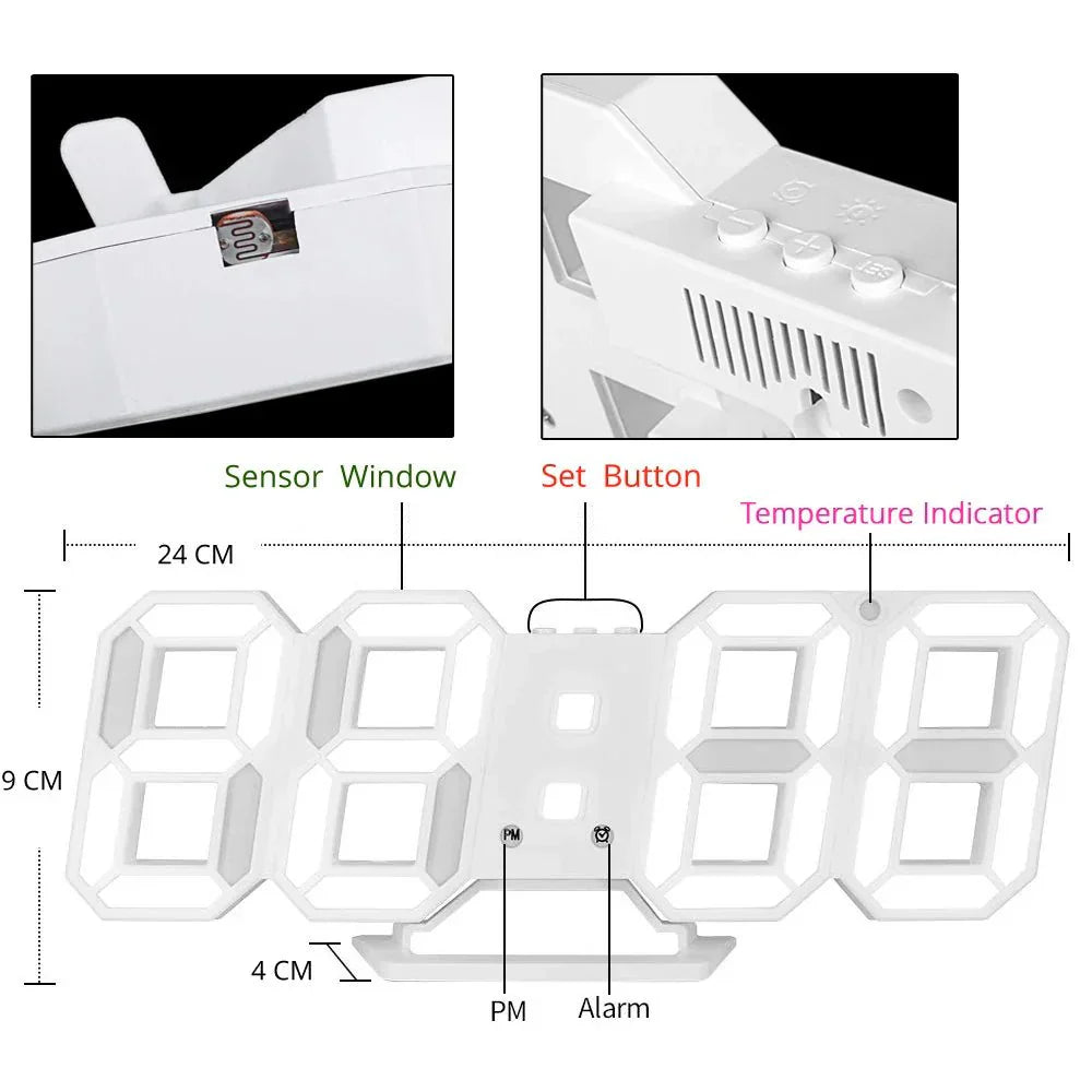 ClariTime 3D LED Wall Clock — Recognize your stress-free time in radiant clarity at any time | Stornfield