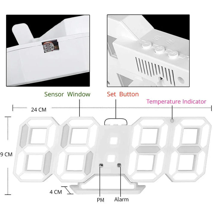 ClariTime 3D LED Wall Clock — Recognize your stress-free time in radiant clarity at any time | Stornfield