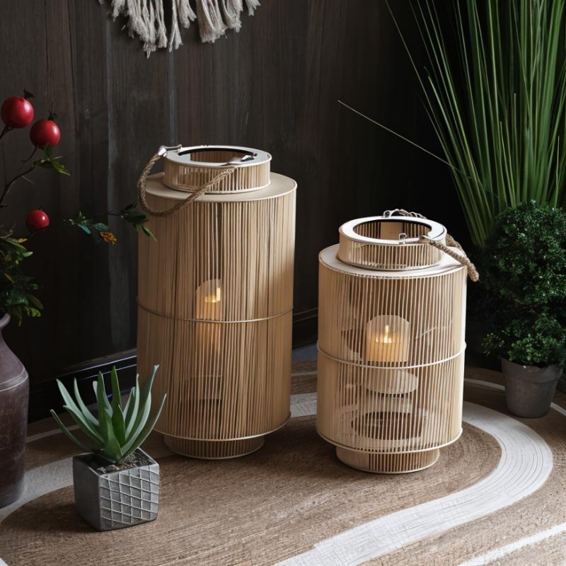 Imitation Bamboo LED Candle Lantern Stornfield