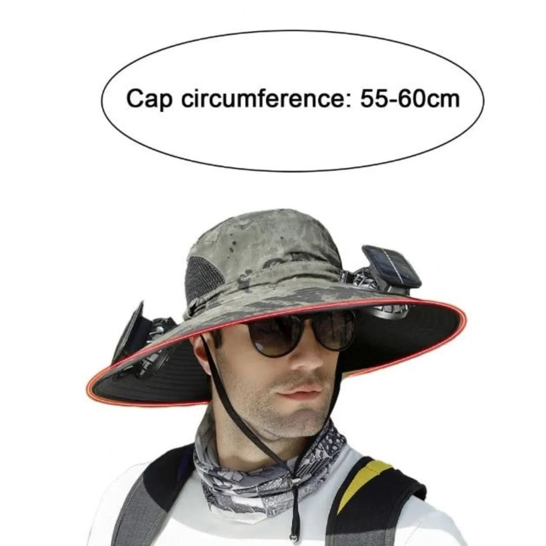Solar Fan Fisherman's Hat - Solar Energy & USB Charging | Stornfield