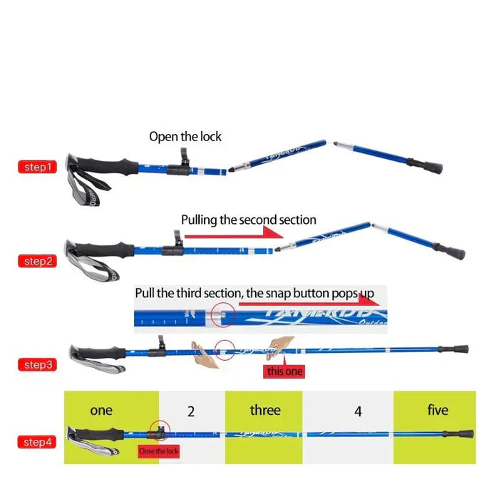 Stornfield | Adjustable Trekking Poles - Folding Telescopic Cane
