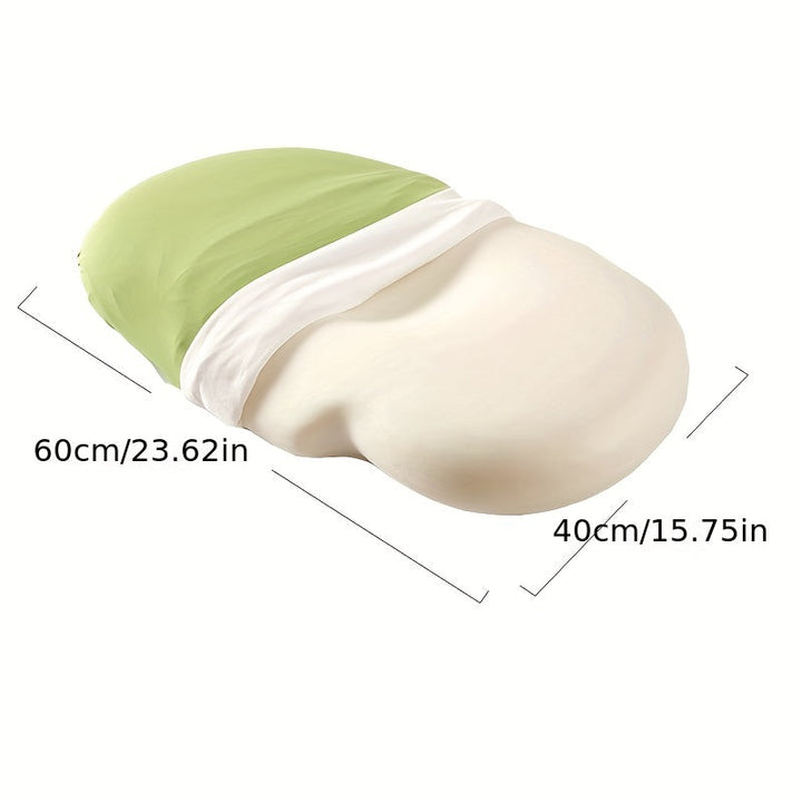 1pc Oval Macaron Pillow Cervical Memory Foam Pillow, Cooling Bed Pillow For Sleeping - Neck Pillows For Pain Relief Sleeping, Contour Support Ergonomic Pillow For Side Back Stomach Sleepers Using High And Low Partition | Stornfield