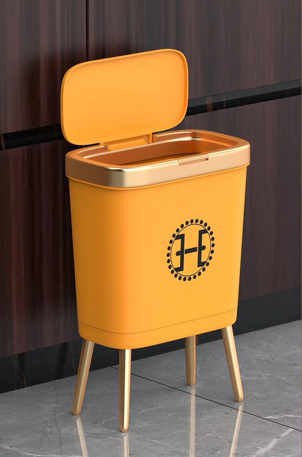 GoldenSlim Modern Trash Can with Lid Stornfield