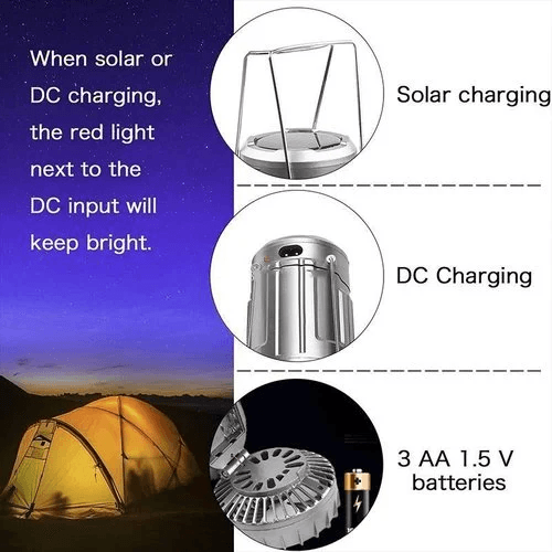 Portable Stretchable Solar Lithium Battery Electric Fan + Emergency Light | Stornfield