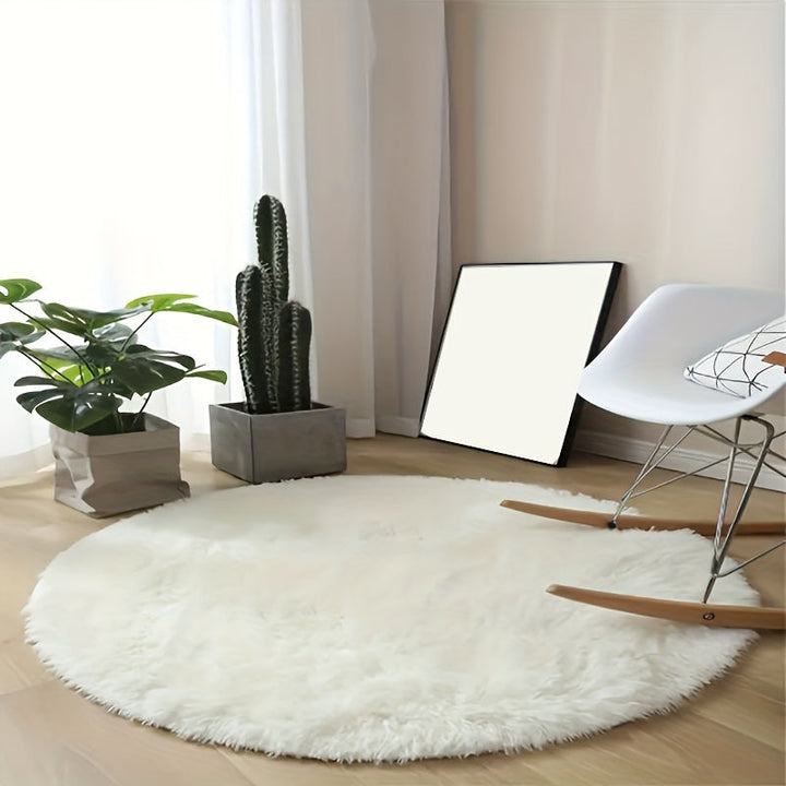 Cozy round plush rug – Ultra-soft rug for living room & bedroom | Stornfield