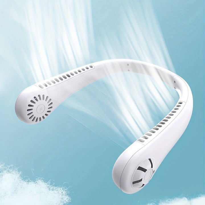 1pc Hands-Free Portable Neck Fan - Rechargeable, Leafless, and USB Powered - Perfect for Desk and Travel Use | Stornfield