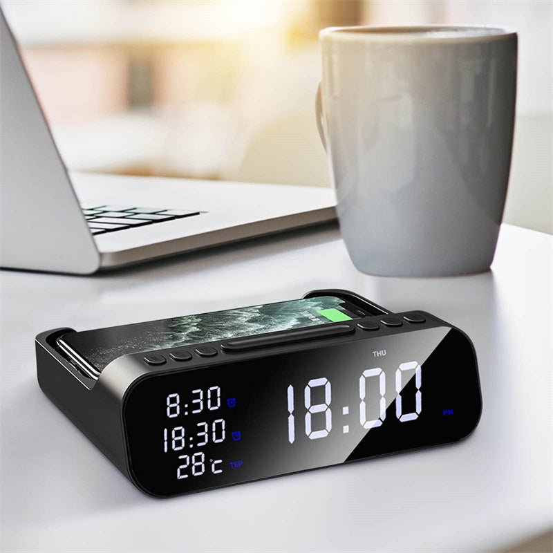 ChargeTime Pro – Digital Alarm Clock with Wireless Charging and Large Display Stornfield