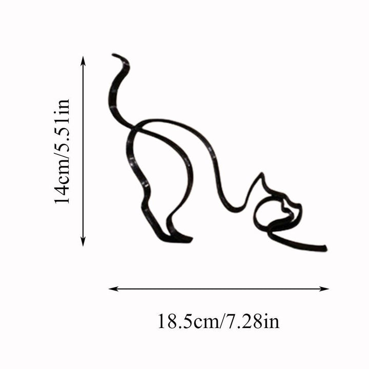 Stornfield | Tier Art Retro Iron Sculptures Black Lines Cat Dog Desk Ornament