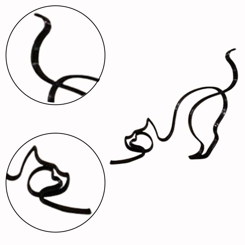 Stornfield | Tier Art Retro Iron Sculptures Black Lines Cat Dog Desk Ornament